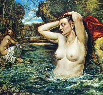 Nymphen zum Baden 1955 Giorgio de Chirico Impressionistische Akte Ölgemälde